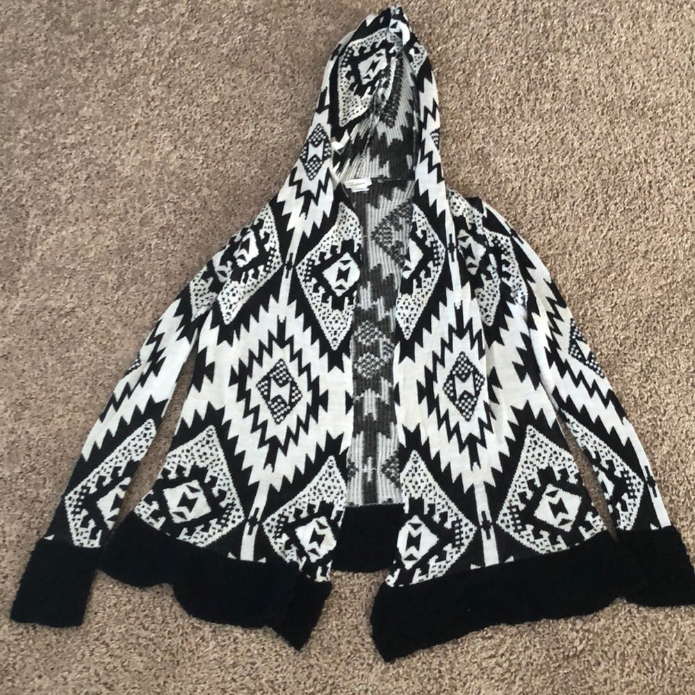 Trillium Tribal Print Cardigan with Hood